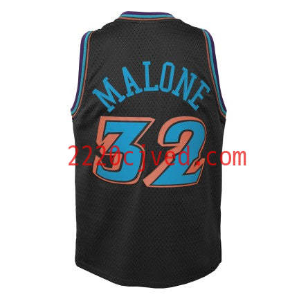 预发布站点、Youth Utah Jazz Karl Malone Mitchell & Ness 1996-97 Hardwood Classics Reload 2.0 Swingman Jersey-Black、FF-CUSTOM-12345