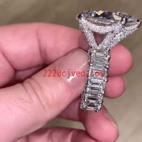 预发布站点、5ct Pear Cut White Sapphire Engagement Ring、testother-12345