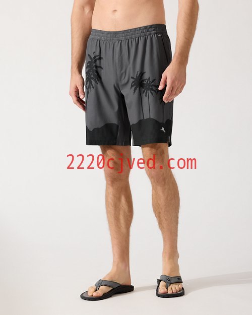 预发布站点、Big and Tall Monterey Coast Midnight IslandZone Elastic-Waist Shortsenglish、-12345