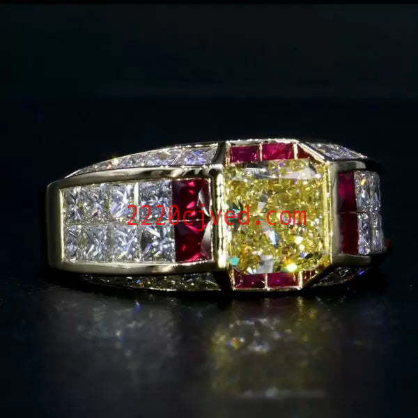 预发布站点、5.6ct Princess Cut Yellow Sapphire Cocktail Ring、testother-12345