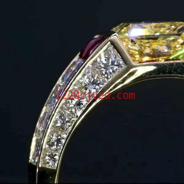 预发布站点、5.6ct Princess Cut Yellow Sapphire Cocktail Ring、testother-12345