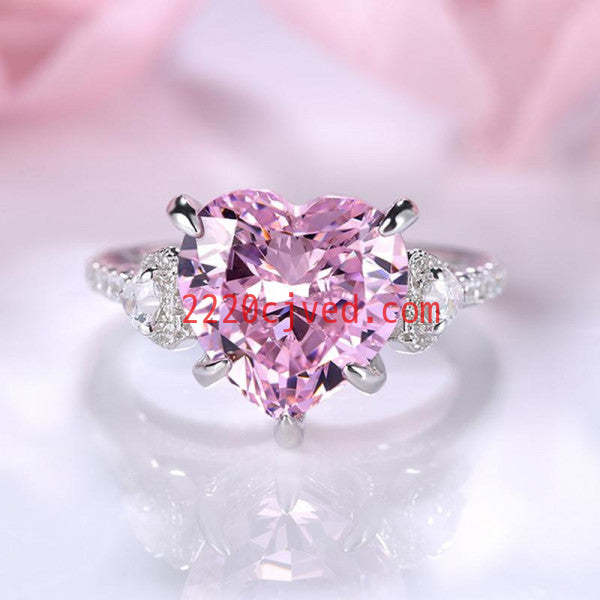 预发布站点、5ct Heart Cut Pink Sapphire Engagement Ring、testother-12345
