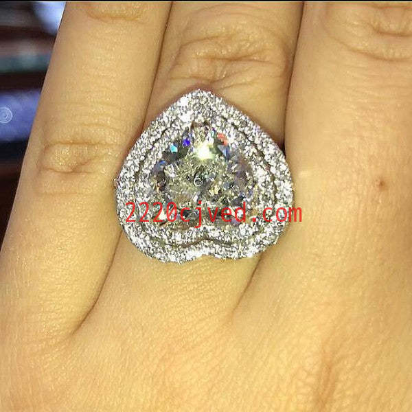 预发布站点、5.2ct Heart Cut White Sapphire Engagement Ring、testother-12345