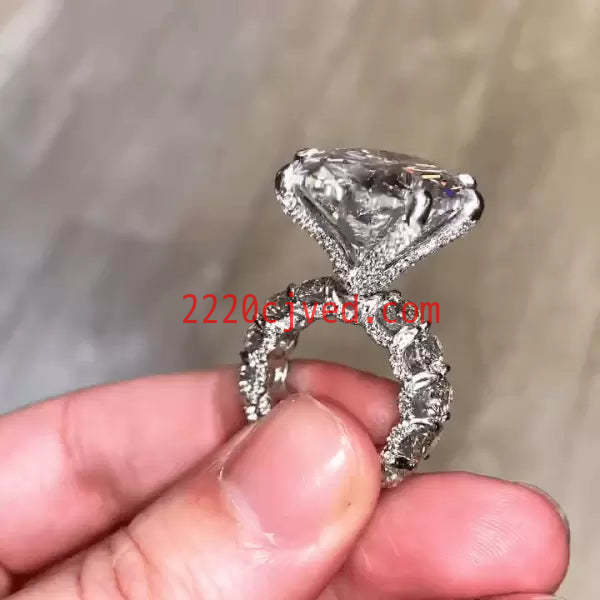 预发布站点、5.8ct Oval Cut White Sapphire Engagement Ring、testother-12345