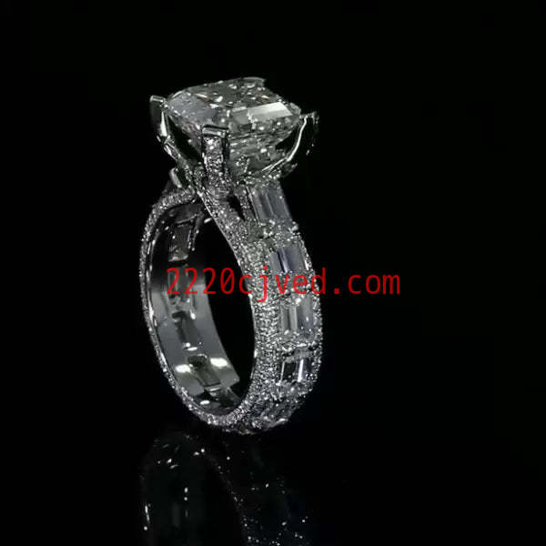 预发布站点、5.06ct Asscher Cut White Sapphire Engagement Ring、testother-12345