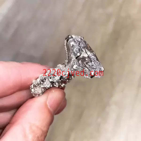 预发布站点、5.8ct Oval Cut White Sapphire Engagement Ring、testother-12345