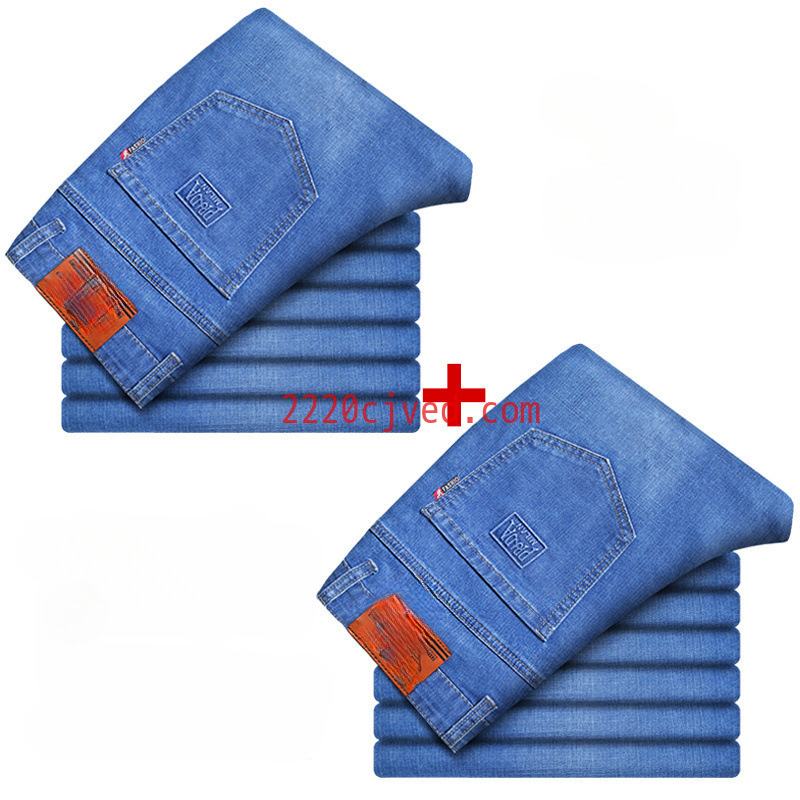 预发布站点、BLUE HARDCORE Qs Woodpecker New Summer Thin Men's Jeans Loose Straight Stretch Plus Size Trousers Middle-aged Business Casual、https://detail.1688.com/offer/860483009075.html-12345