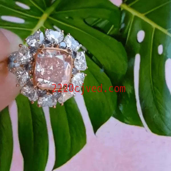 预发布站点、5ct Cushion Cut Pink Sapphire Engagement Ring、testother-12345