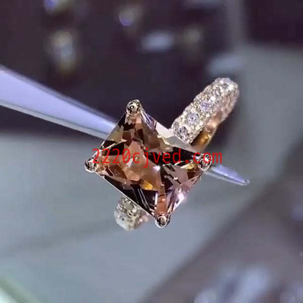 预发布站点、5.15ct Radiant Cut Champagne Engagement Ring in Rose Gold、testother-12345