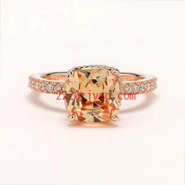 预发布站点、5ct Cushion Cut Engagement Ring in Rose Gold、testother-12345