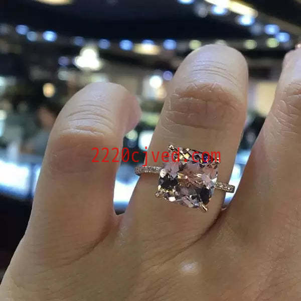 预发布站点、5ct Cushion Cut Engagement Ring in Rose Gold、testother-12345